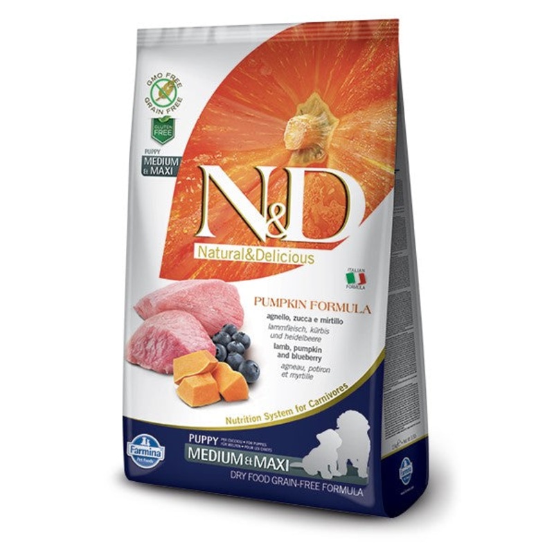Farmina N&D Pumpkin Grain-Free Lamb & Blueberry Puppy Medium/Maxi Recipe 26.4lb