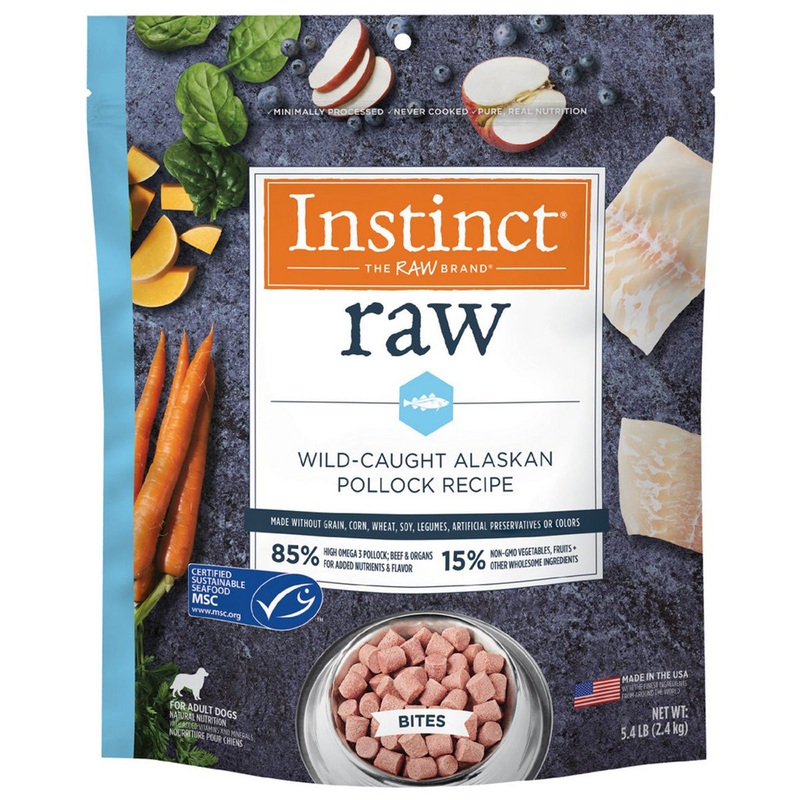 Instinct Pet Food Raw Frozen Bites Pollock Dog Food 5.4lb