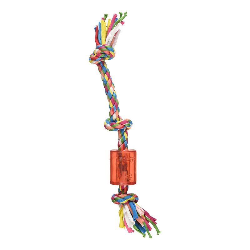 Mammoth 10-Inch TPR Squeaky Cloth Rope, Small