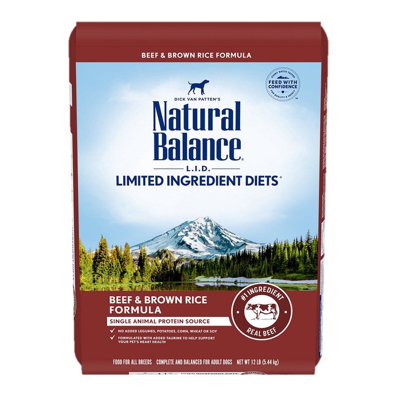 Natural Balance L. I. D. Beef & Brown Rice Dry Dog Formula 24lb