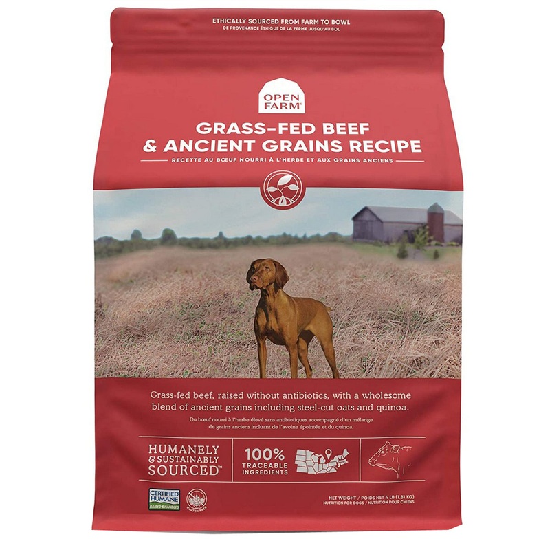 Open Farm Ancient Grains Grass-Fed Beef Dry Dog Food 4lb
