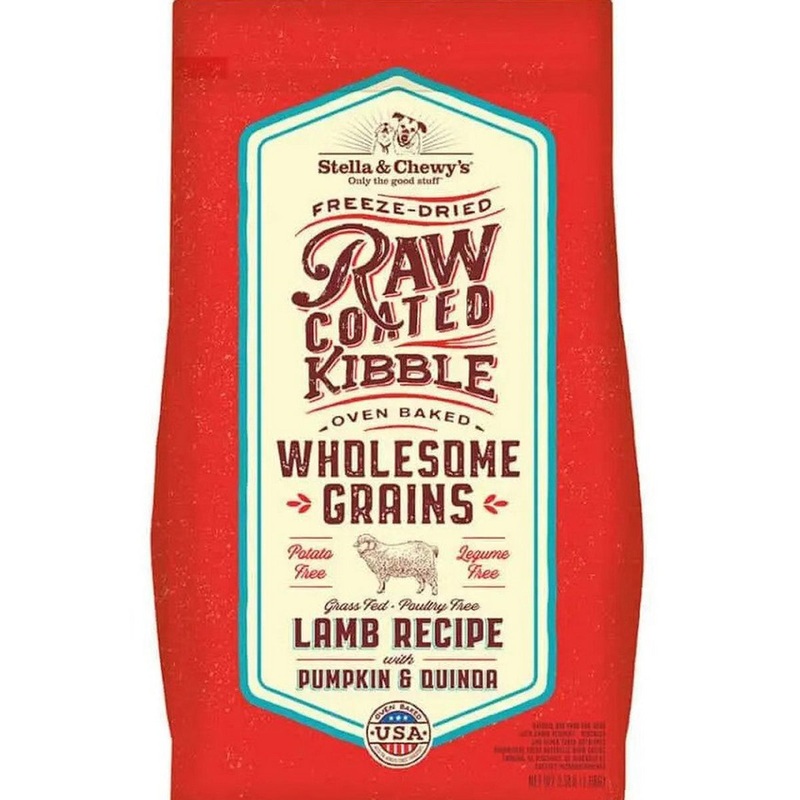 Stella and Chewy's Raw Coated Lamb Pumpkin Quinoa Wholesome Grains Dog Food 22lb
