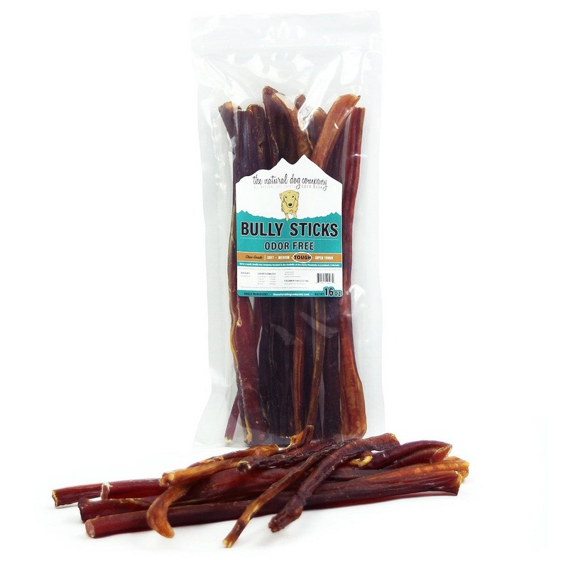 The Natural Dog Company Bully Sticks 12" Odor Free Dog Treats 16oz