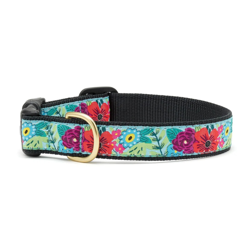 Up Country Flower Story Dog Collar  Large 15"-21"/1"