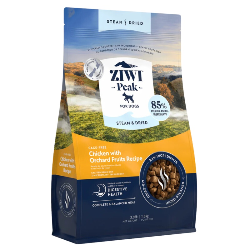Ziwi Peak Chicken & Orchard Fruits Steam Dried Dog Food 3.3lb