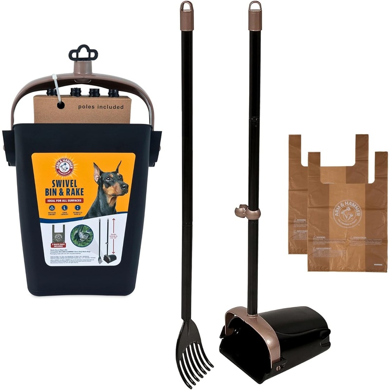 Arm & Hammer - Swivel Bin & Rake Dog Poop Scooper
