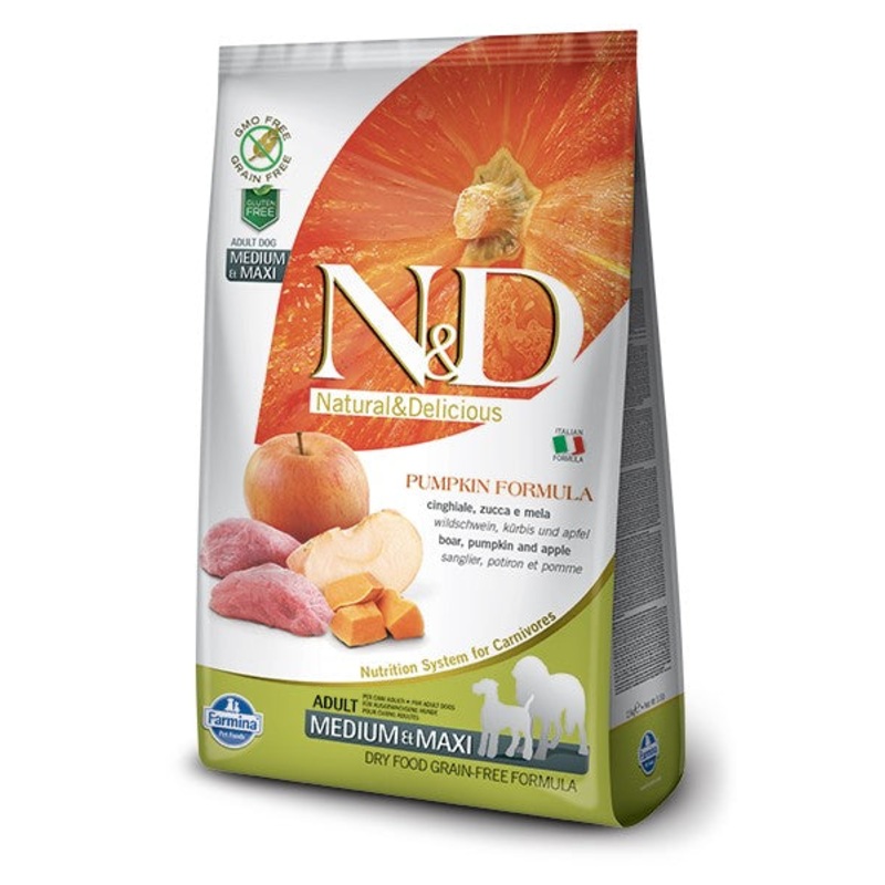 Farmina N&D Pumpkin Grain-Free Boar & Apple Adult Medium/Maxi Dog Recipe 26.4lb