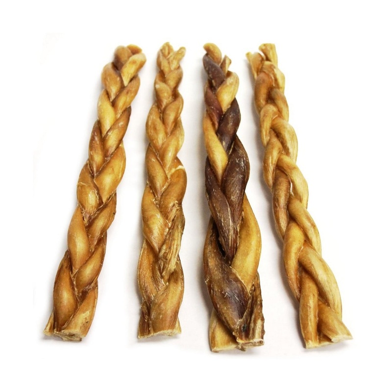 Natural Dog Company Bully Sticks 12" Braided Natural Dog