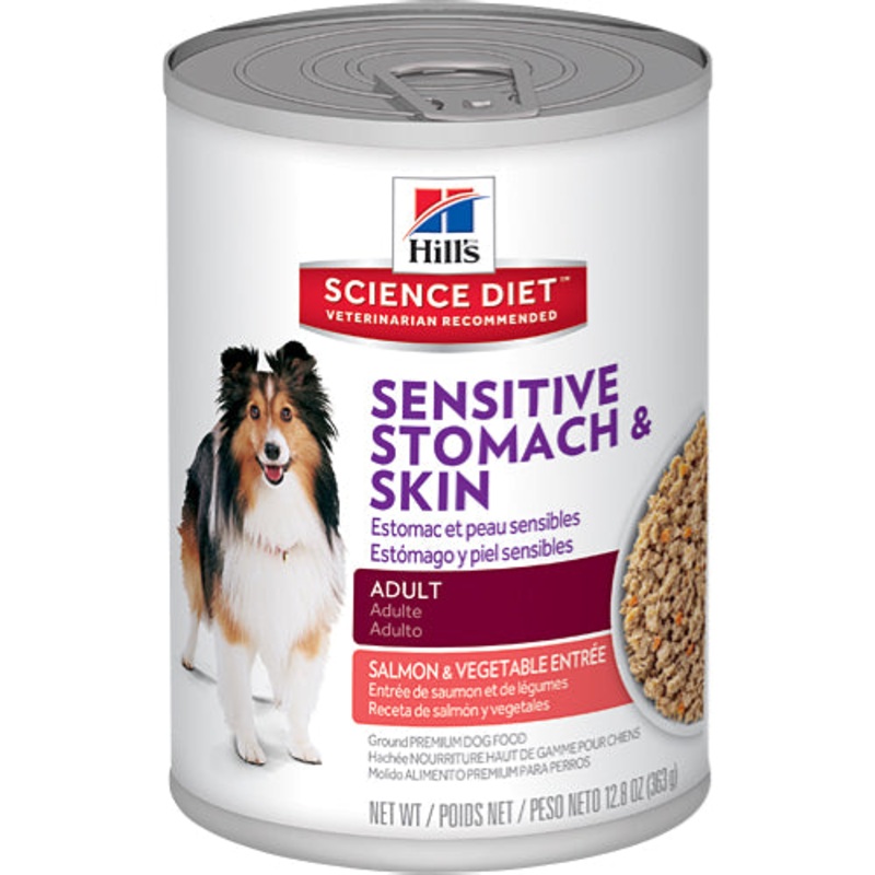 Science Diet Adult Sensitive Stomach and Skin Salmon and Vegetable Entree 12.8oz