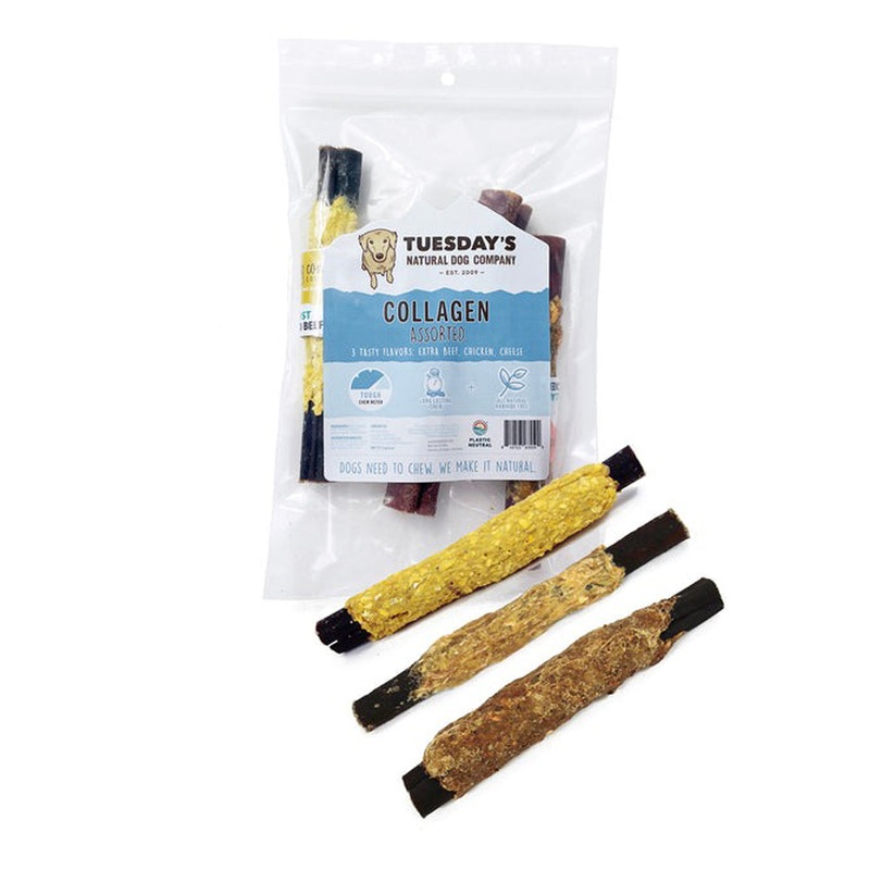 The Natural Dog Company 6" Collagen Beef Chicken Cheese Variety Pack