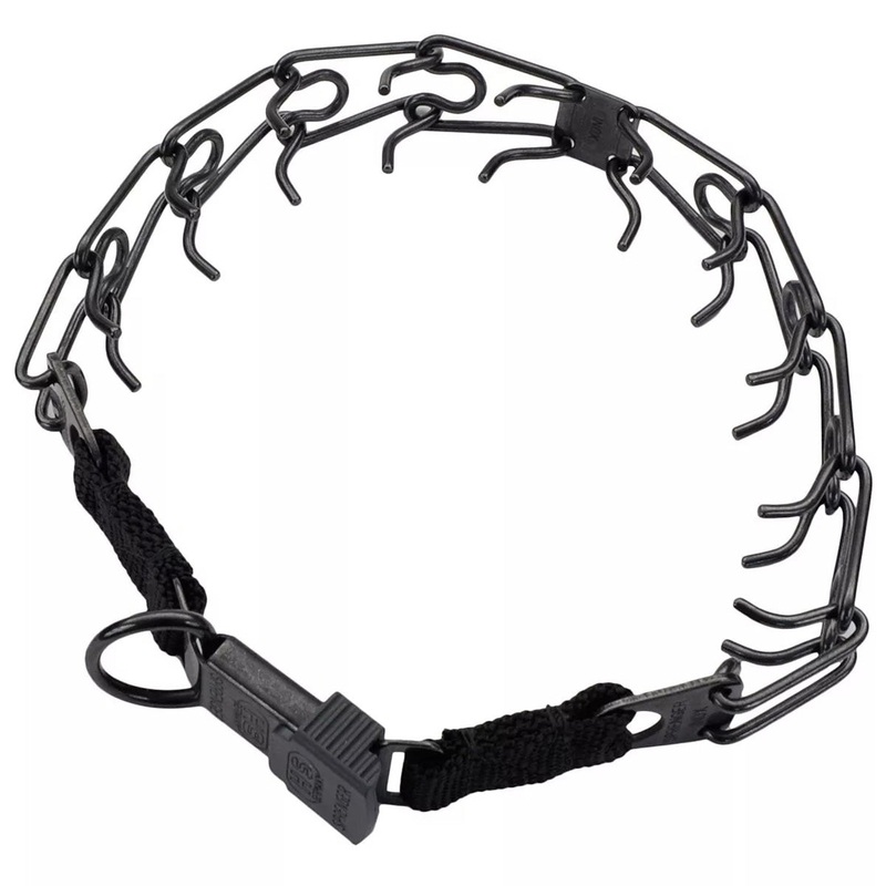 Herm. Sprenger Black Stainless Ultra-Plus Dog Prong Training Collar with ClicLock 18"