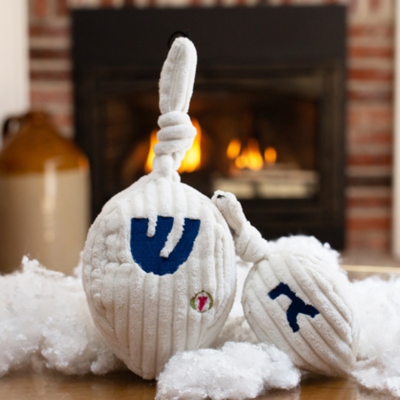 HUGGLEHOUNDS Plush Hanukkah Dreidel Dog Toy, Large 11"