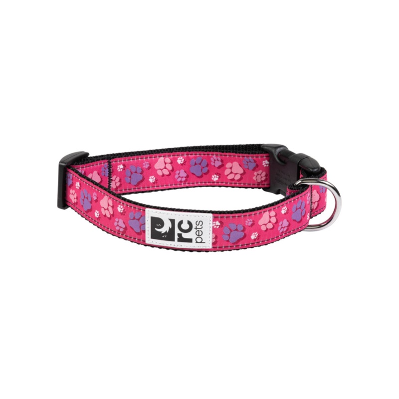 RC PETS Dog Collar, Fresh Tracks Pink, L, 1"