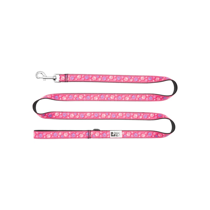 RC PETS Dog Leash, Fresh Tracks Pink, 1x6"