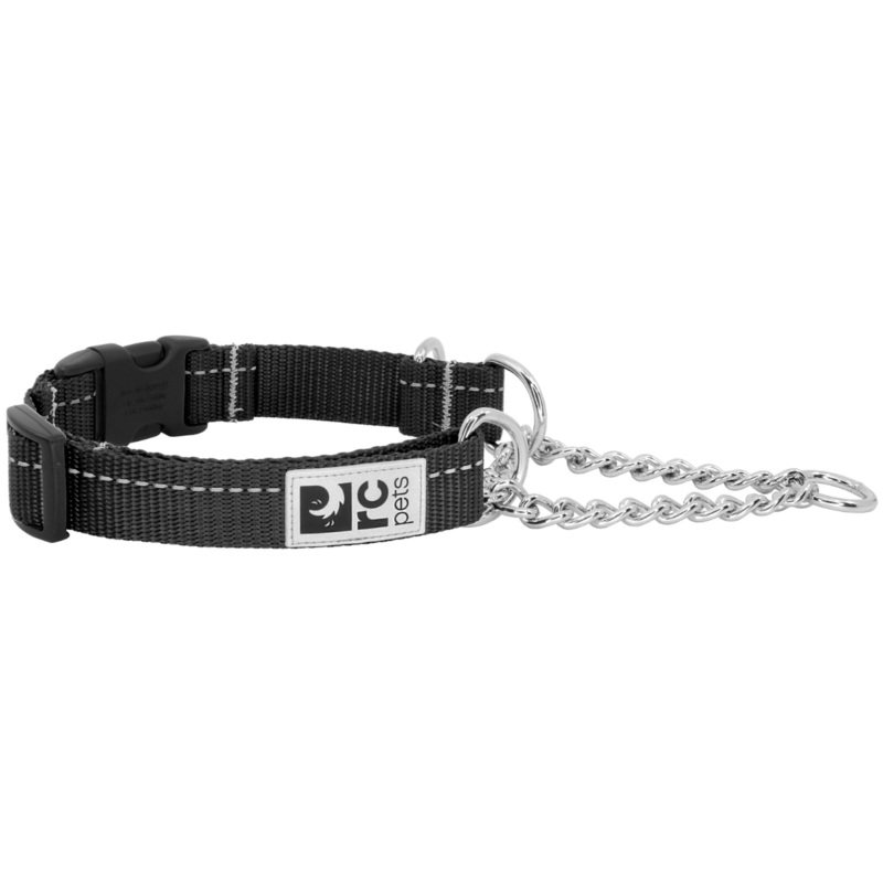 RC PETS Primary Training Clip Dog Collar, Black, S, 3/4"x 11"-14"