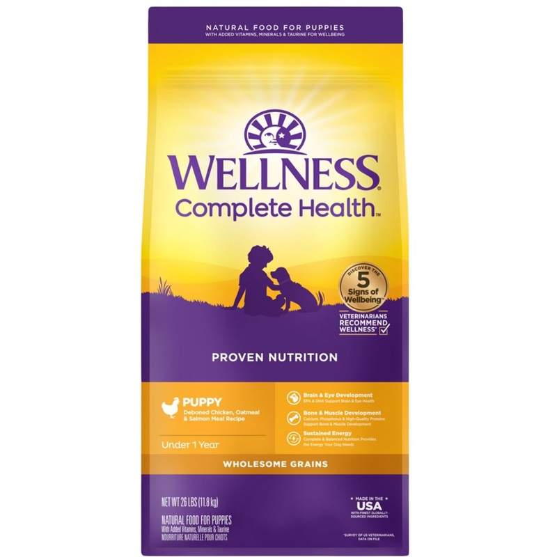 Wellness Complete Health Puppy Chicken & Oatmeal Salmon Dog Food 26lb