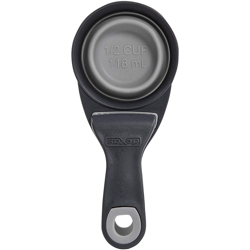 Dexas Collapsible KlipScoop Dry Dog Food Scoop Light Gray 0.5 Cup