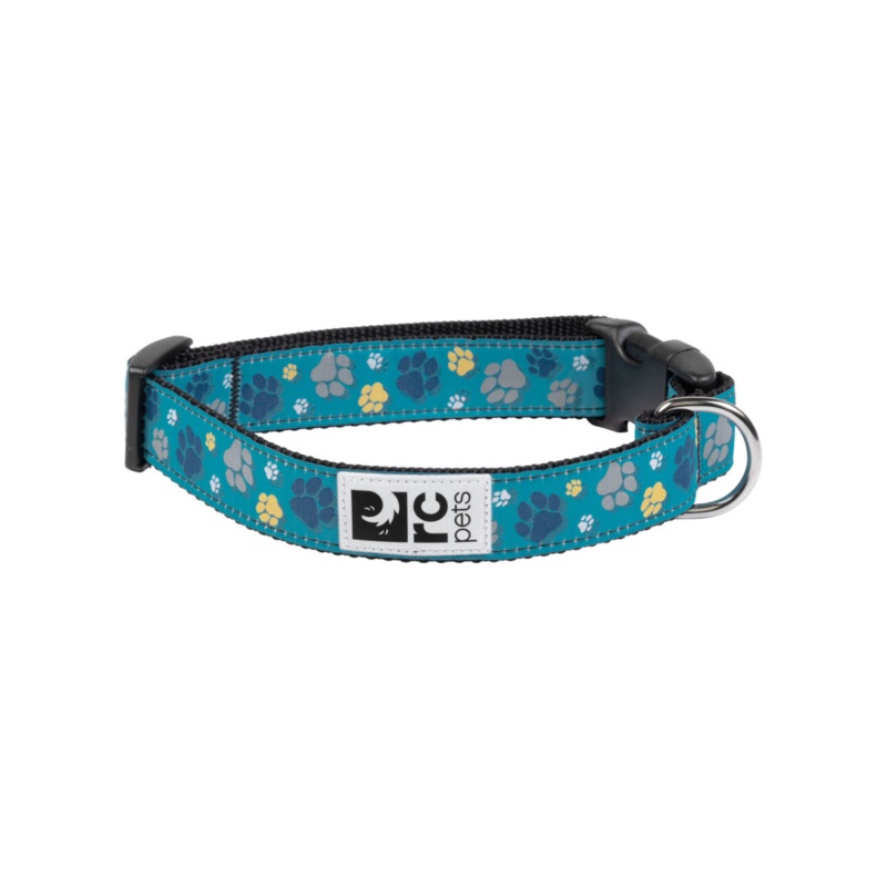 RC PETS Dog Clip Collar, Fresh Tracks Teal, M, 1"/12"-20"