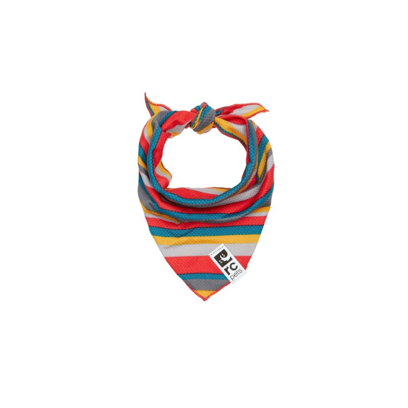 RC PETS Dog Zephyr Cooling Bandana, Multi Stripes, S/M, 8" - 17"