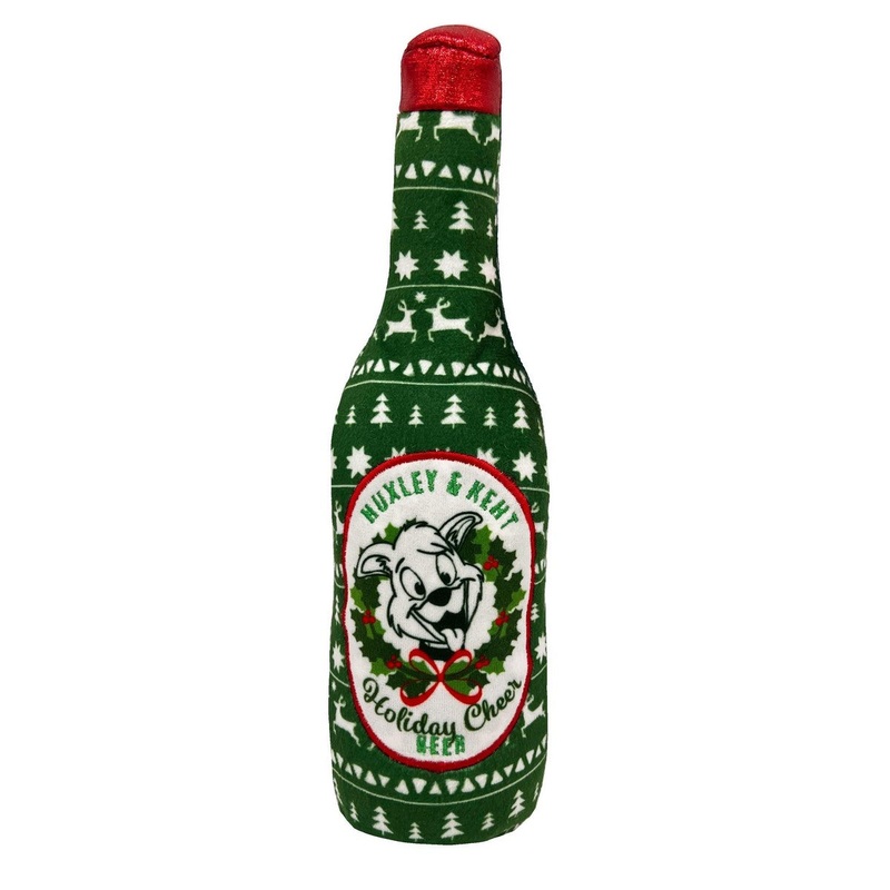 Huxley & Kent Power Plush Holiday Cheer Beer Dog Toy Small