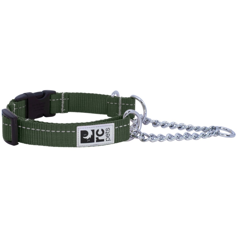 RC PETS Dog Primary Training Clip Collar, Dark Olive, L, 1"/ 18" - 26"