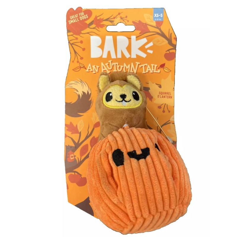 Bark Dog Toy Squirrel O' Lantern XS-S Multi-Part Toy