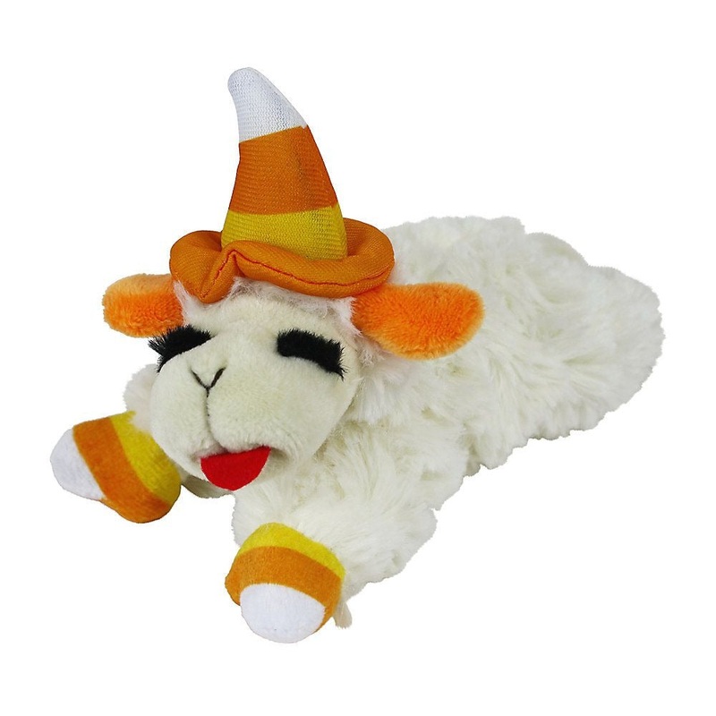 Multipet Halloween Lamb Chop Dog Toy Orange Witches Hat