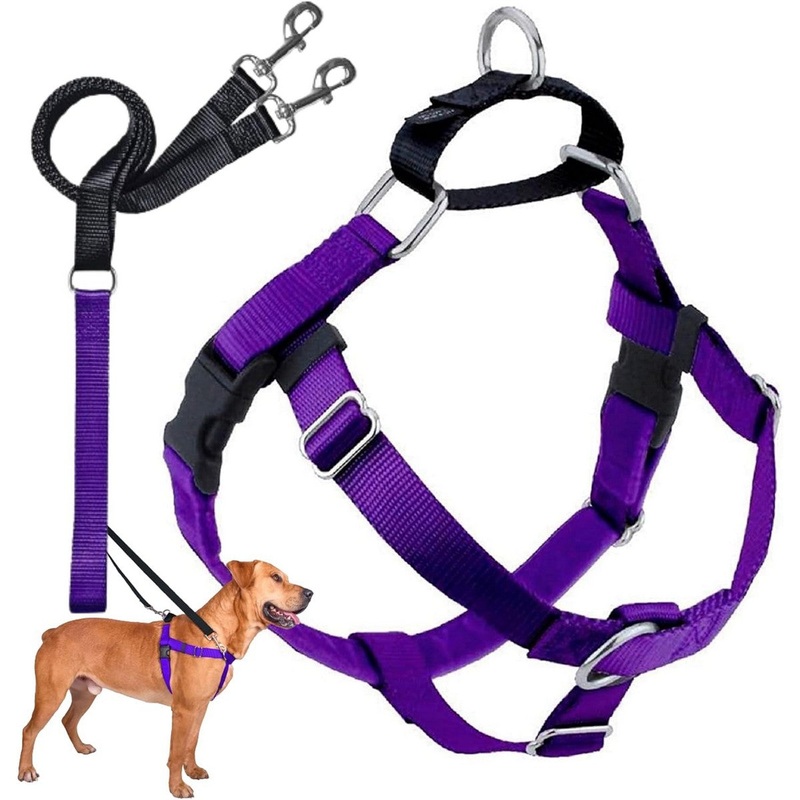 2 Hounds Design Freedom No-Pull Dog Harness Leash XS Purple