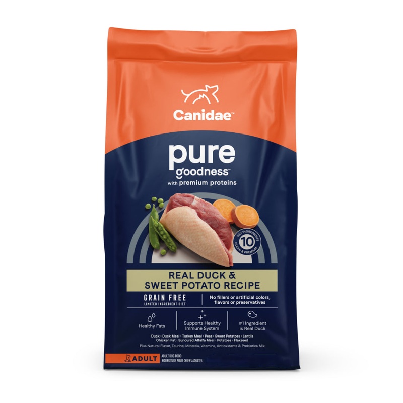 Canidae PURE Grain Free, Limited Ingredient Dry Dog Food, Duck and Sweet Potato, 4lbs