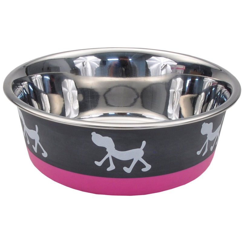 Coastal Drop Bowl Maslow Non-Skid Pink Grey 14oz (1.75 Cups)