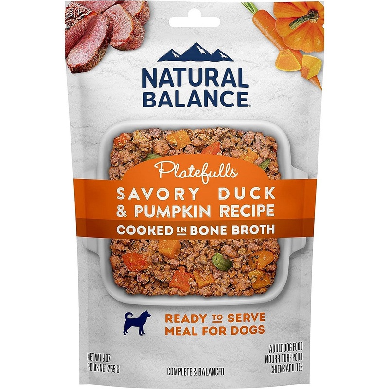 Natural Balance Platefulls Savory Duck Pumpkin Pouch Dog Food 9oz