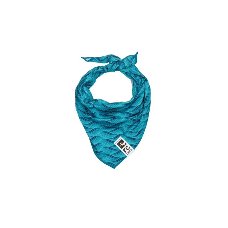 RC PETS Dog Zephyr Cooling Bandana, Waves, S/M, 8" - 17"