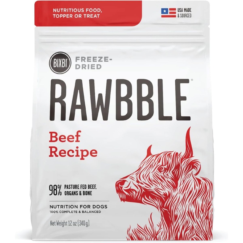 Bixbi Rawbble Freeze-Dried Beef Dog Food 12oz