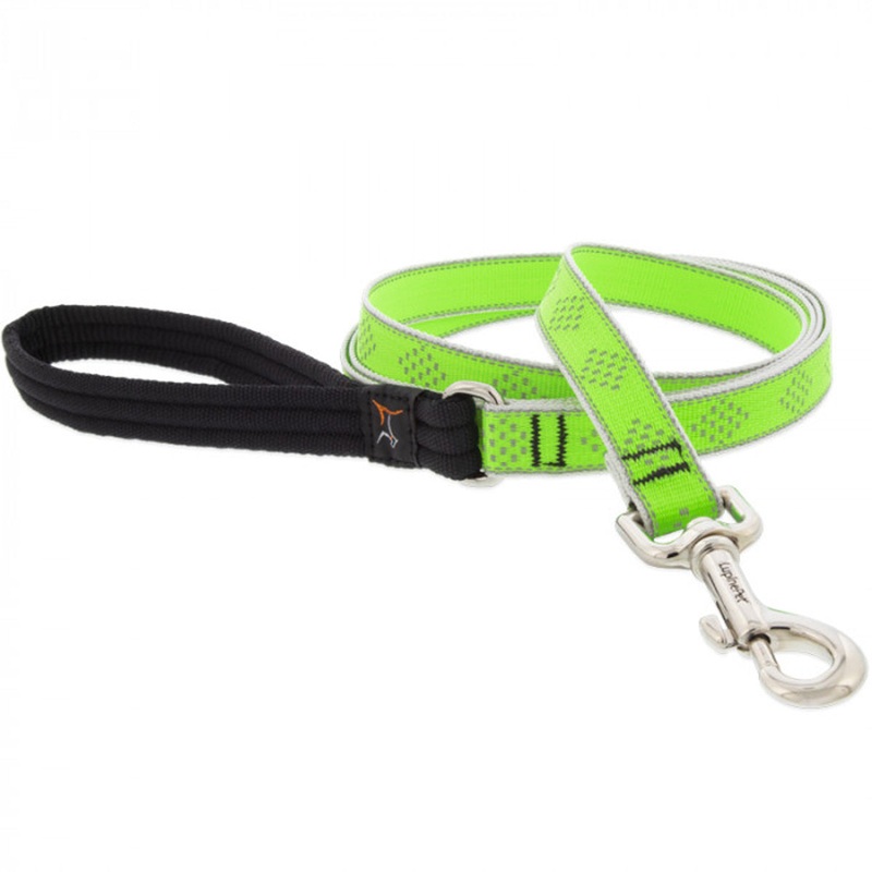 Lupine Dog Leash 3/4" Width X 4' Length High Lights Green Diamond