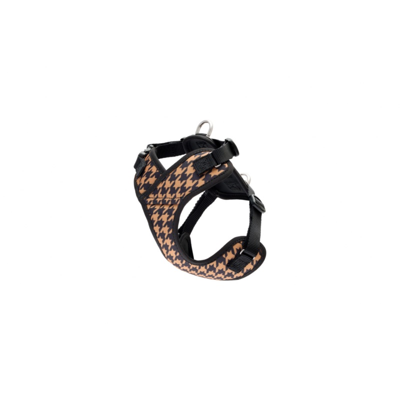 RC PETS Dog Petite Explorer Harness, Houndstooth Toffee, S, 13" - 18"