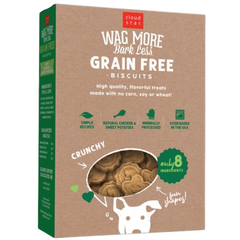 Wag More Bark Less Crunchy Grain Free Chicken Sweet Potato Dog Treats 19lb