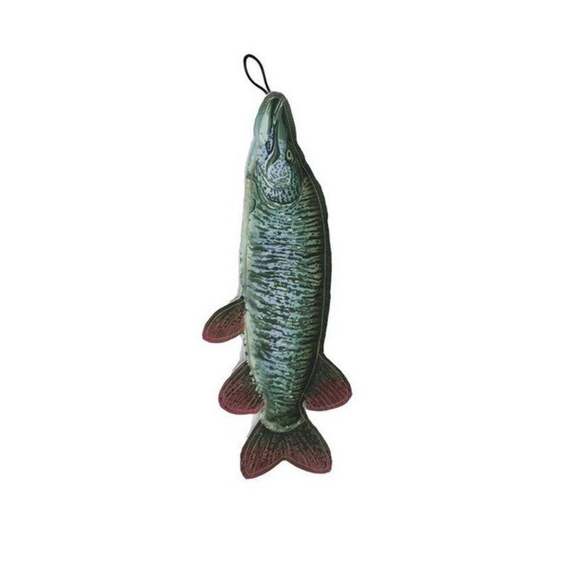SteelDog Denim Fish Muskie With Rope & Squeaks Dog Toy