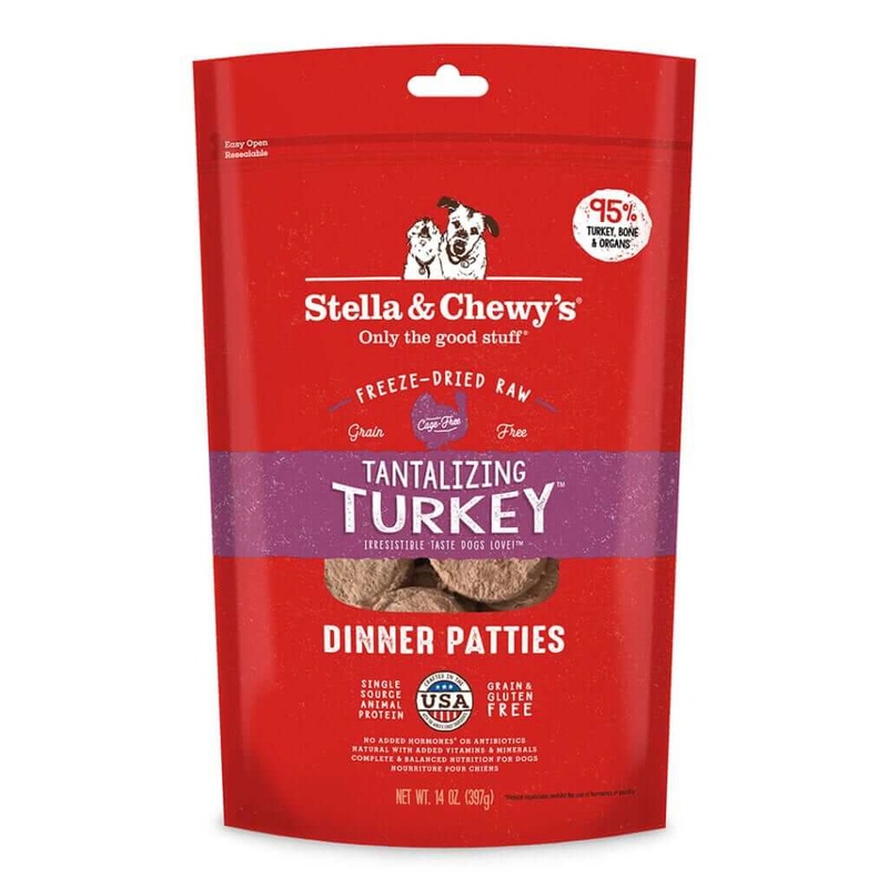 Stella and Chewys Tantalizing Turkey Freeze-Dried Raw Dinner Patties Dog Food 14oz