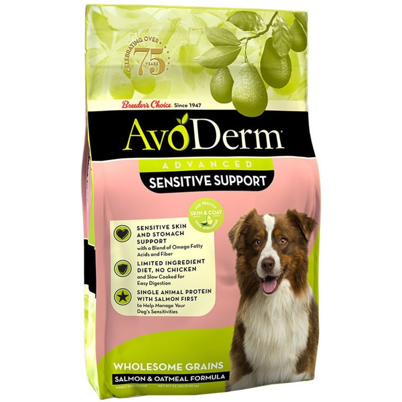 AvoDerm Advanced Sensitive Support Wholesome Grains Salmon & Oatmeal Dry Dog Food 22lb