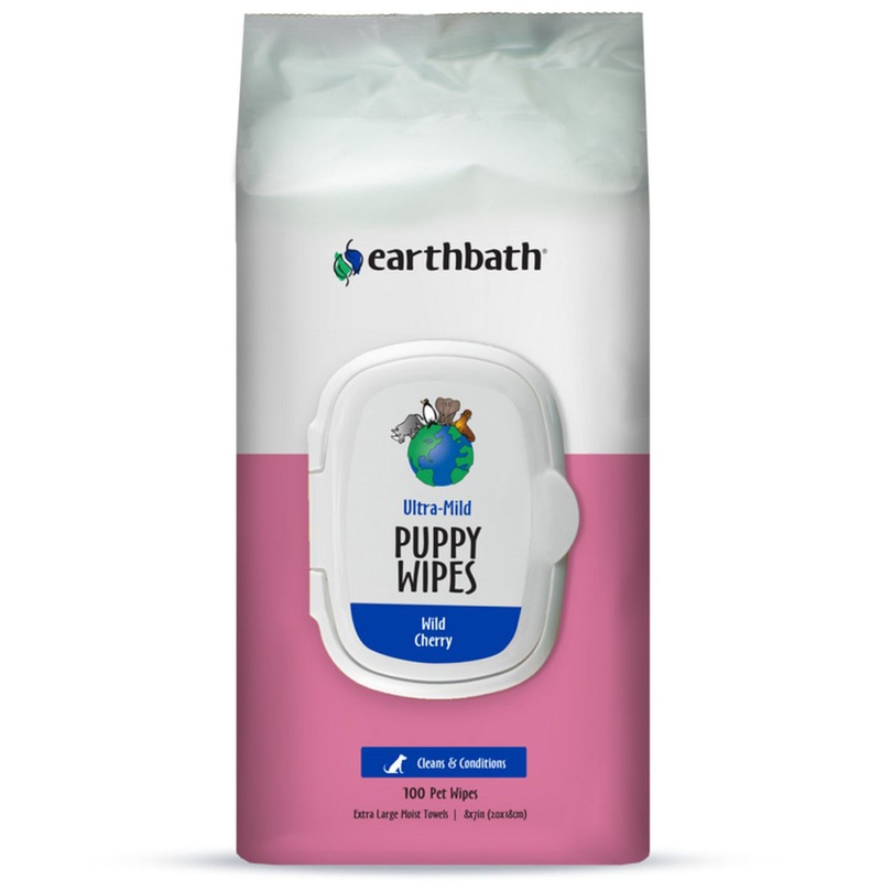 Earthbath Puppy Grooming Wipes Wild Cherry 100Ct