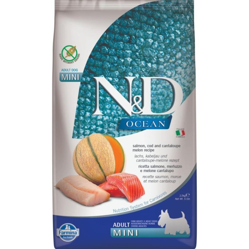 Farmina N&D Ocean Grain Free Melon Salmon & Codfish Mini Dry Dog Food 5.5lb