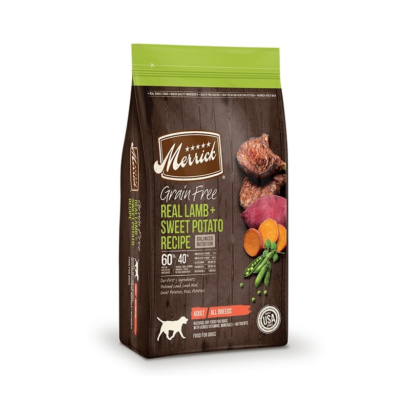 Merrick Grain Free Real Lamb Sweet Potato Dry Dog Food 22lb