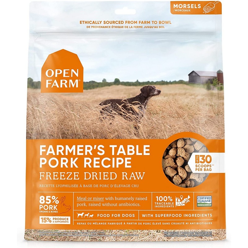Open Farm Freeze Dried Raw Farmer's Table Pork Dry Dog Food 13.5oz