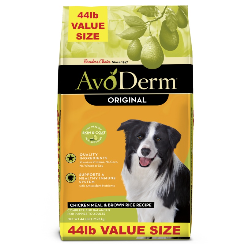 AvoDerm Chicken Meal & Brown Rice Formula Dog Food 44lb
