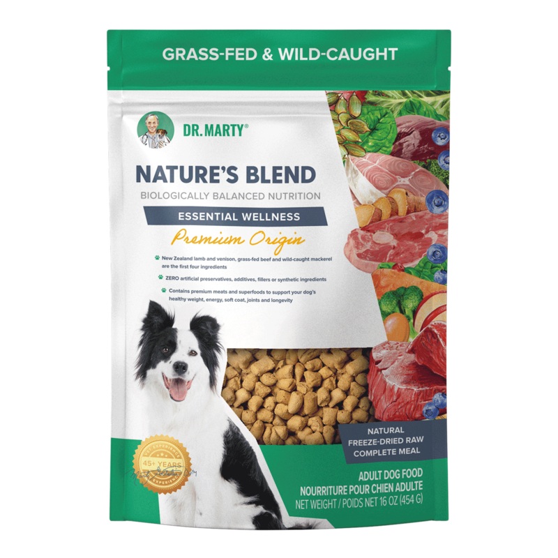 DR. MARTY Natures Blend Essential Wellness Premium Origin Freeze Dried Raw Dog Food