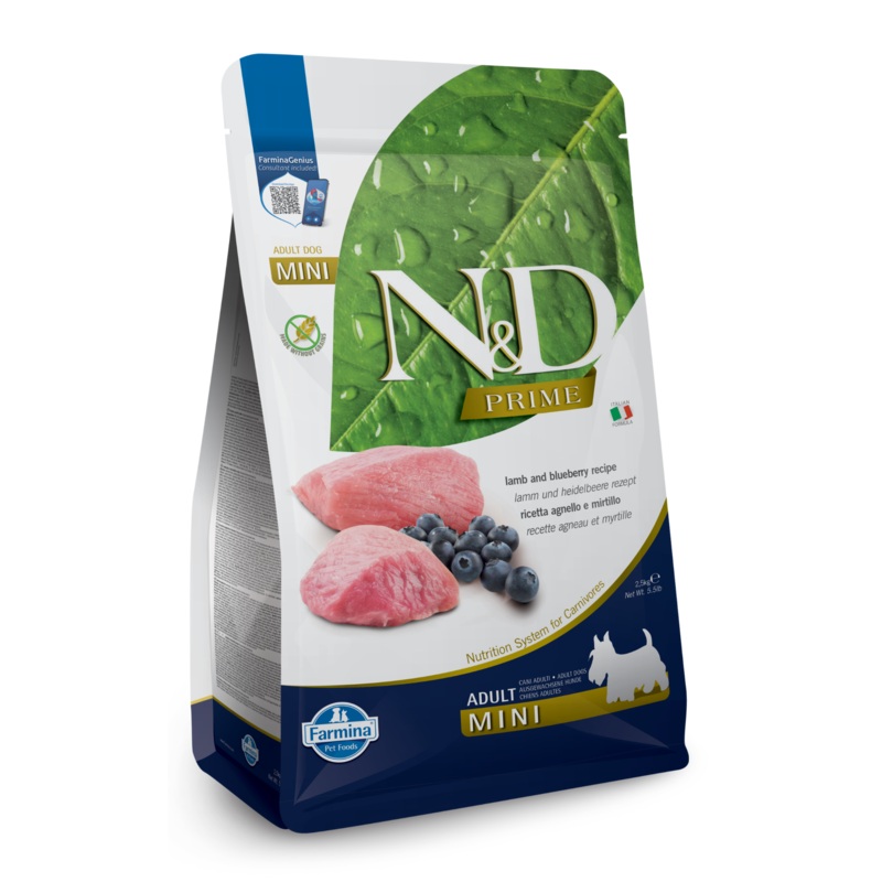 Farmina N&D Prime Grain Free Lamb & Blueberry Mini Adult Dry Dog Food