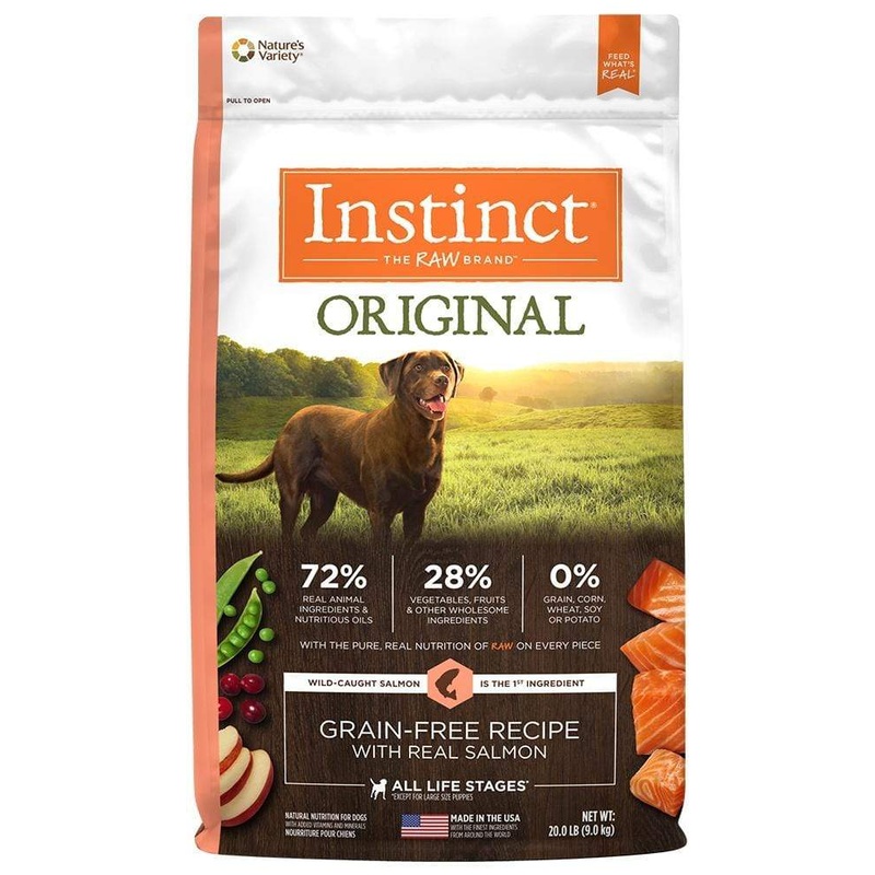 Instinct Original Grain Free Recipe with Real Salmon Natural Kibble Coated Freeze-Dried Raw Dry Dog Food