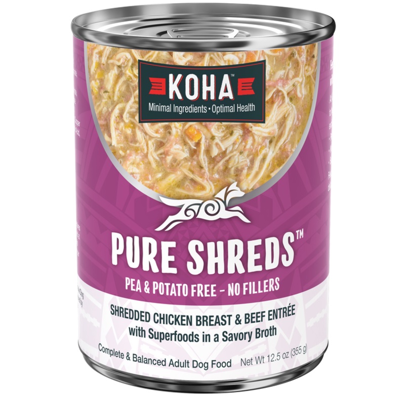 KOHA Pure Shreds Shredded Chicken Breast & Beef Entre Canned Dog Food