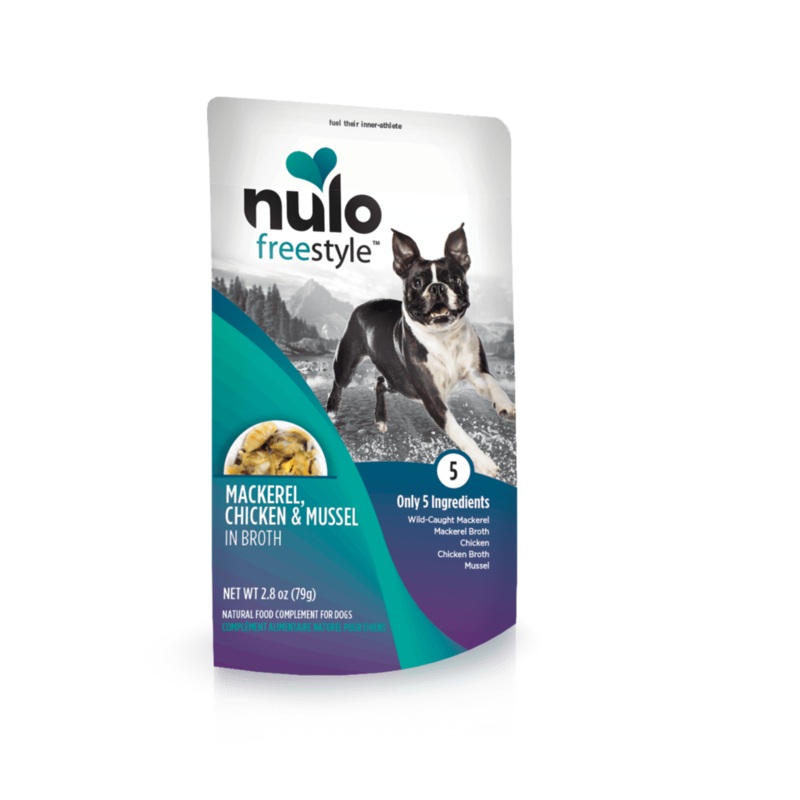 Nulo Freestyle Grain Free Mackerel Chicken & Mussel in Broth Meaty Dog Food Topper Pouch