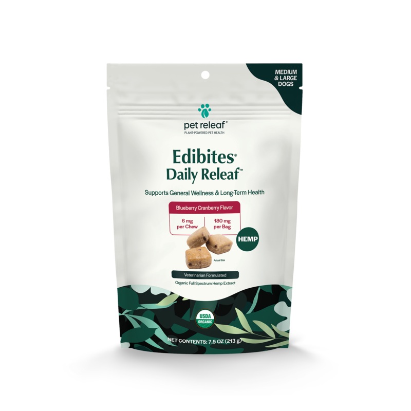 Pet Releaf Daily Releaf Edibites Blueberry Cranberry Flavor for Medium & Large Breed Dogs
